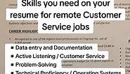 Example of skills you can use on your resume for remote Customer Service jobs Get Noticed, Get Hired ⤵️ #fyp #atlanta #houston #charlotte #resumeservices #resumetips #resumewriter #resumewriting #remotejobs #remotework #workfromhome