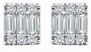 0.17 CT. T.W. Baguette and Round Diamond Earrings in 14K White Gold - Sam's Club