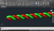 AutoCAD 3D Twisted Pair Wire | AutoCAD 3D Cable | AutoCAD Rope | Sweep Twist