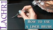 How to use a liner brush for fine detail in oils or acrylics Tips & Techniques w/ Lachri