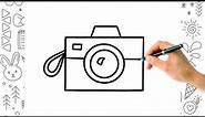 How to draw a camera 📸 VERY EASY tutorial for kids ✍🏼 | Small Artists