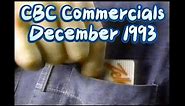 CBC December 1993 Commercials (CKX) Christmas Ads Included 🎄🇨🇦