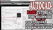 AUTOCAD - HOW TO CREATE CUSTOMIZE 20 X 30 INCHES PAPER SIZE PDF