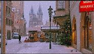 Snowfall in Prague ✨ Christmas Walk in Old Town 4k HDR - Beautiful Czech Winter Snow Ambience