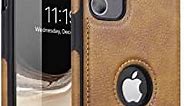 TOPSEM Retro Leather Case for iPhone 11 Anti-Knock Back Cover Soft TPU Business Shell Phone Case (Brown, for iPhone 11)