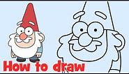 How to draw Gnome from Gravity Falls characters step by step