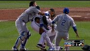 KC@BAL: Benches clear after Machado's hit-by-pitch