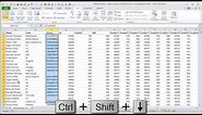Excel Keyboard Shortcuts to Select Column with Blank Cells