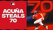 Ronald Acuña Jr. makes HISTORY with 70 steals!