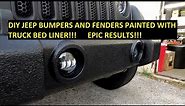 JEEP FENDERS AND BUMPERS IN TRUCK BED LINE
