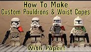 How To Make Custom Lego Star Wars Pauldrons And Waist Capes (Kama)! Made Easy With Printout!