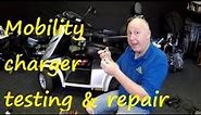 Testing a Mobility battery charger & how to test if its faulty. How mobility battery chargers work.