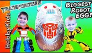 Giant ROBOT Surprise Egg with Transformers Toys by HobbyKidsTV