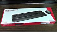 Microsoft Wireless 2000 Desktop Keyboard & Mouse Unboxing