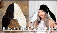 Easy Crochet Bunny Ears for Beanie (Beginner Tutorial)