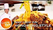 Beef Chow Fun Noodles. Hong Kong Style (乾炒牛河)!