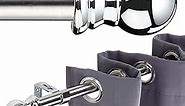 HOME COMPOSER Curtain Rod, Silver Curtain Rods for Windows 48 to 84 inches, 1" Diameter Decorative Adjustable Curtain Rod with Brackets for Room Divider, Bedroom, Living room, Kitchen, Bathroom