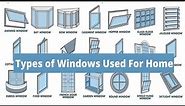 Types of Windows | Classification of Windows | opening fixation in Building Construction