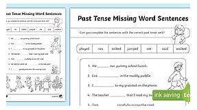 Past Tense Missing Word Sentences Activity