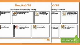 Show, Don’t Tell Five Senses Writing Activity