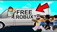 I Made A FREE ROBUX Van To Surprise Fans! (Roblox Brookhaven)
