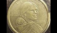 SacagaweaCoin 2000 p Experimental Rinse U.S. MInt Error Sacagawea Native American one Dollar Coin