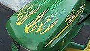 Decals Sticker for John Deere -Yellow & Green Layered Flames - 10pc Set - Lawn Garden Tractor