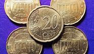 2002 Germany Nordic Gold 20 Euro Cents - 4 Mint Marks