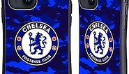 Head Case Designs Officially Licensed Chelsea Football Club Camouflage Crest Hybrid Case Compatible with Apple iPhone 15