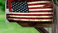 VWAQ USA Mailbox Covers Magnetic - Worn American Flag Decorative Patriotic - MBM21