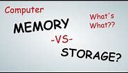 What is: Computer Memory Vs Storage