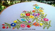 How to Embroider a Tablecloth Corner Design for a Business Purpose