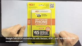 Straight Talk BYOP Activation Kit with Verizon, AT&T, and T-Mobile LTE SIMs