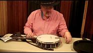 How to install a Lakota Leathers strap on a Deering Goodtime or open back banjo