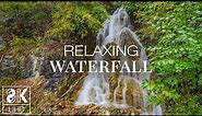 8K TV Screensaver with Relaxing Music and Falling Water Sounds - 3 HOURS of Relaxing Waterfall