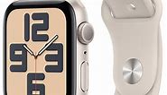 Apple Watch SE GPS 44mm Starlight Aluminum Case with M/L Starlight Sport Band (2023) - MRE53LL/A