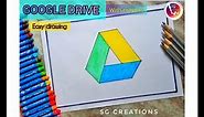 How to draw Google Drive logo with crayons | Google drive icon drawing | easy draw Google drive 💯