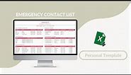 Emergency Contact List Excel Template