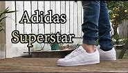 Adidas Superstar Originals | Triple White | On Feet w/ Different Bottoms