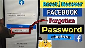 How to Reset or Recover Facebook Password if Forgotten 2024