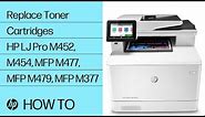 Replace Toner Cartridges | HP LaserJet Pro M452, M454, MFP M477, MFP M479, MFP M377 | HP Support