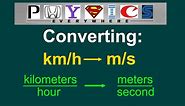 Easy conversion of km/h to m/s. (2019)