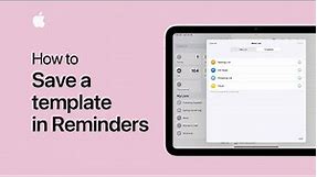 How to save a template in Reminders on iPhone and iPad | Apple Support