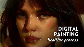 Portrait digital painting in real time (Clip Studio)