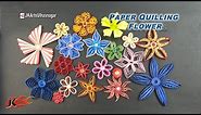 20 Paper Quilling Flowers Tutorial | How to make | JK Arts 922