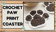 How to Crochet a Paw Print Coaster l Step by step Crochet Tutorial