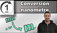 ⌛Méthode rapide 📝 Conversion nanomètre en mètre - nm en m