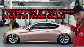 I WRAPPED HER CAR IN SATIN ROSE GOLD FOR FREE | Not Even A Thank You..