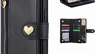 Amazon.com: XYX Wallet Case for Samsung S20 Ultra, Gold Love Pattern PU Leather 9 Card Slots Flip Leather Zipper Pocket Purse Cover with Wrist Lanyard for Galaxy S20 Ultra 5G, Black