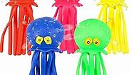 5Pcs Octopus Water Balls, Rubber Bath Toys for Kids, Octopus Swimming Pool Dive Toys, Sensory Stress Relief Pool Diving Toys for Summer, Cute Water Goodie Bag Fillers, Soak Wet Water Bathtub Toy